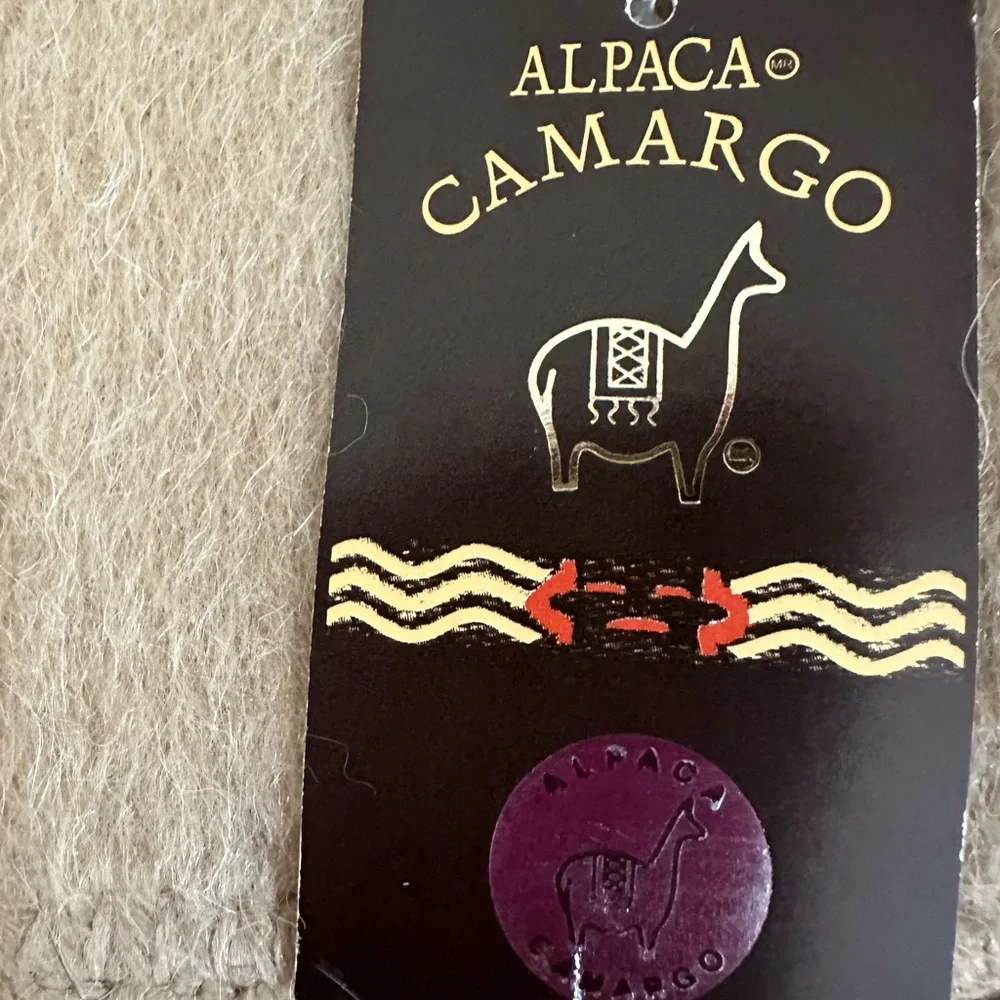 NWT Alpaca Camargo Womens 100% Alpaca Fringe Scarf Brown Classic Soft Luxury Vtg